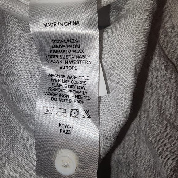 Quince 100% European Linen Long Sleeve Shirt NWT White XL - Picture 6 of 7